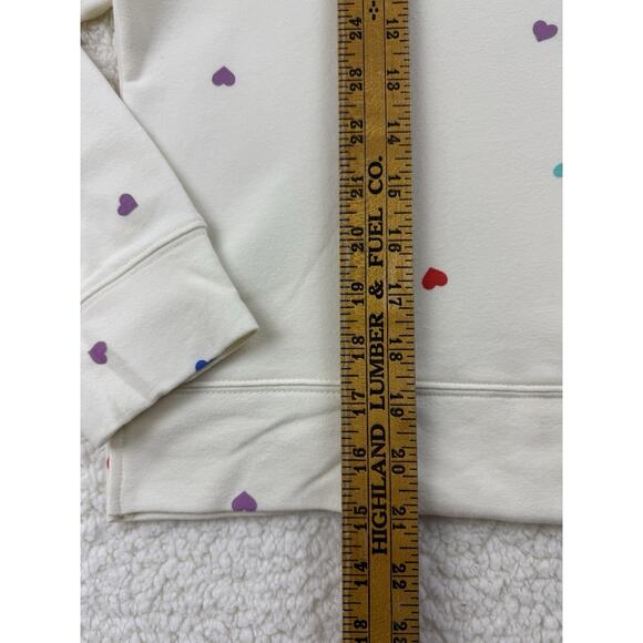 WildFox Hearts Print Short Lounge Set Women Small Longsleeve Sweatshirt Oatmeal - Picture 11 of 16